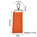 Orange ruffled pleated fabric webbing keychain luggage strap bag charm variant view - Orange