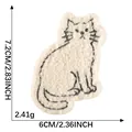 Cute beige cat towel embroidery patch with dimensions 7.2x6cm for DIY - Style 5