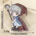 Écusson brodé de magicien d'anime mignon pour vêtements DIY, patch à repasser 7,7x10,3cm - Staff Holding Red Hat Magician (4)