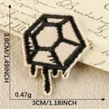 Retro geborduurde diamant patch met druipeffect voor gepersonaliseerde DIY kledingdecoratie - 3.8x3cm