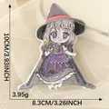 Schattige cartoon heks geborduurde patch voor kleding DIY, 10x8,3 cm anime stijl - Purple Dress Magician (5)