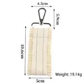 Off-white ruffled canvas fabric strap keychain carrier for DIY luggage bag charms - Off White