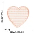 Toppa ricamata a cuore a quadretti rosa e bianchi, dimensioni 4x4cm specifica - Quadretti rosa e bianco / Adesivo a Caldo