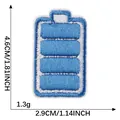 Blue battery shape embroidered iron-on patch for DIY clothing repair and decoration - Battery Pattern