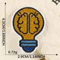 Detailed 4.3cm brain lightbulb embroidered iron-on patch for DIY garment decoration - Lightbulb Brain / 4.3x2.9cm