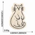Self-adhesive cute beige cat towel embroidery patch for DIY phone cases decoration - Style 8
