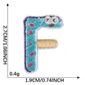 Embroidered cartoon blue monster letter F iron-on patch for clothes and bags decoration - Letter F (2026.5.27)