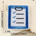 Checklist design embroidered iron-on patch for DIY clothing decor, size 4.2x3.5cm - Clipboard / 4.2x3.5cm