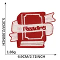 Red cartoon book embroidery patch labeled Reading 6.9x5.3cm for DIY clothing decor - Red Reading Book (Reading)