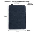 Hochwertige dunkelblaue Reisepasshülle aus Jeansstoff, Kartenetui, Größe 15x10cm - Denim Dunkelblau