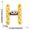 Detailed letter H cartoon monster embroidery iron-on patch showing specific dimensions - Letter H (2026.5.27)