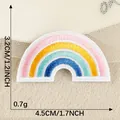 Colorful rainbow embroidered patch with 4.5x3.2cm dimensions for DIY craft decorations - Rainbow Shape Style (2026.4.21) / 1 Piece/Pack (4.5x3.2cm)