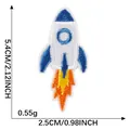 Rocket shaped iron-on embroidered patch DIY decorative accessory, 5.4cm x 2.5cm - Rocket