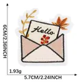 Hello envelope embroidered iron-on patch, size 5.7x6cm, weight 1.93g, for apparel. - Floral Envelope (Hello)