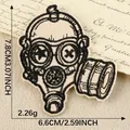 Vintage gasmasker stijl geborduurde patch doek sticker voor DIY tassen hoeden 7,8x6,6cm - 7.8x6.6cm