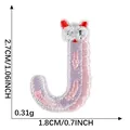 Embroidered letter J iron-on patch with cute cat design for clothing and bags decoration - Letter J (2026.5.27)