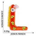 Embroidered letter L patch featuring a cute orange caterpillar design and size details - Letter L (2026.5.27)