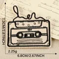 Vintage retro cassette geborduurde patch voor DIY tassen en kleding, maat 7,3x6,8 cm - 7.3x6.8cm
