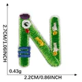 Green embroidered monster letter N patch, 2.7x2.2 cm size with iron-on adhesive backing. - Letter N (2026.5.27)
