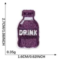 Miniature purple drink bottle embroidered iron-on patch for DIY crafts, size 2.7x1.6cm - Purple Soda Bottle (2)