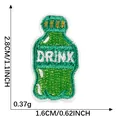 Mini toppa ricamata a forma di bottiglia verde da stirare fai da te con dimensioni - Bottiglia di Soda Verde (5)