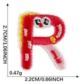 Detailed red and pink embroidered letter R patch with cute cartoon eyes, 2.7x2.2cm size - Letter R (2026.5.27)