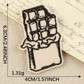 Retro schetsstijl chocoladereep geborduurde patch voor DIY-kledingaccessoires - 6.3x4cm