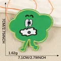 Niedlicher grüner Comic-Stickaufnäher zum Aufbügeln mit detaillierten Maßangaben - Wolkenmonster / Einzelstück