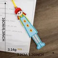 Marque-page brodé fille mignonne en robe bleue avec fleurs, hauteur de 16cm et 3,14g - Style Petite Fille (1)