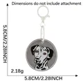 Custom embroidered dog portrait round keychain charm for backpacks and handbags 5.8cm - Dalmatian Dog Style (4) / 5.8cm