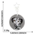 Borduurwerk hond sleutelhanger met ster sluiting, huisdier tas accessoire, 5,8 cm - Dalmatiër Stijl