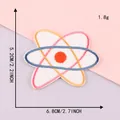Colorful atomic structure embroidered iron-on patch accessory measuring 6.8x5.2 cm - Atom Planet Style (B4L-A-3-6) / 6.8x5.2cm