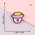 Pink and purple space planet embroidered iron-on patch for clothes DIY embroidery - Mini Planet UFO Style (B4L-A-3-2) / 2.3x2.1cm