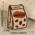 Cartoon coffee bag embroidered patch with size 4.2x3.4cm for clothing, bags and hats. - Coffee Bean Bag Style (2) / 1 Piece