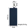 Navy blue woven canvas keychain strap DIY base with metal clasp 12.5x5cm - Style 5 / Navy Blue