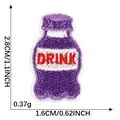 Piccola toppa ricamata termoadesiva a forma di bottiglia viola con misure precise - Bottiglia di Uva Viola (9)