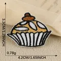 Cute cupcake embroidered patch for hats and bags, measuring 4.2cm by 3.3cm, weight 0.78g - Cupcake Style (3) / 1 Piece