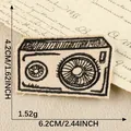 Retro camera schets geborduurde patch voor DIY decoratie 6,2x4,2cm variant maat - 6.2x4.2cm