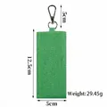 Durable green woven canvas fabric keychain strap with silver lobster clasp 12.5cm length - Style 6 / Green