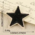 Zwarte geborduurde stervormige patch voor DIY decoratie en naaien, 3,5 cm maat - 3.5x3.5cm