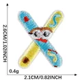 Cute embroidered letter X iron-on patch with cartoon face for DIY clothing decoration - Letter X (2026.5.27)