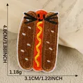 Detailed whimsical cartoon hot dog animal embroidered patch for clothing and bags decoration - Hotdog Cat Style (5)