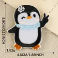 Écusson brodé de pingouin de dessin animé, autocollant pour vêtements, 5,5x4,8cm - Style de Pingouin 6 (Victoire Flocon) / 1 Pièce