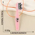 Niedliche rosa Cartoon-Zahnbürste bestickter Aufbügel-Patch für Kleidung, 7 cm Höhe - Zahnbürste