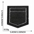 Durable black embroidered denim pocket patch for DIY clothing and bag accessories - Snowman Style