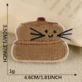 Cartoon coffee pot embroidery patch, 3.5x4.6cm size for shoes and bags decoration - Cat Face Coffee Pot Style (8)