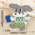 Süßer Cartoon-Hasen-Stickaufnäher zum Aufbügeln für Kleidung und Taschen, 6,9 cm groß - Kleiner Hase