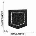 Small black embroidered denim pocket patch, 2.2cm x 2cm size for DIY clothing crafts - Cherry Style