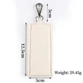 Plain DIY blank canvas ribbon keychain carrier with dimensions 12.5x5cm and weight 29.45g - Style 13 / Off White