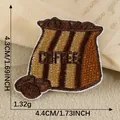 Embroidered coffee bean bag patch for clothing decoration, 4.4x4.3cm size - Large Coffee Sack Style (11)